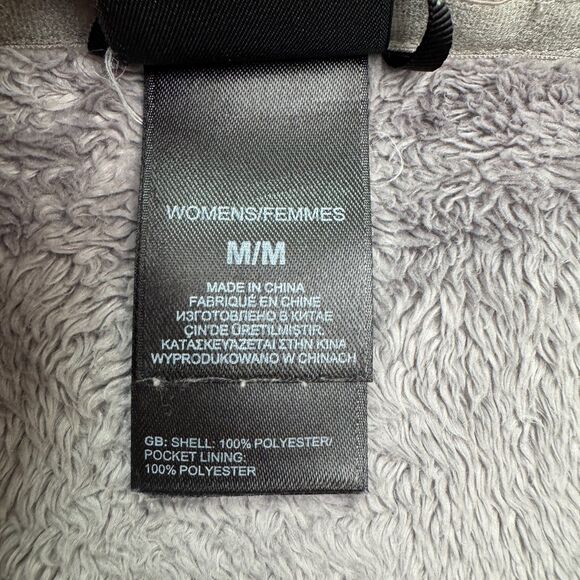 The North Face Osito 2 Fuzzy Sherpa Jacket Women Medium Gray Pocket Outdoor Hike - Picture 10 of 16